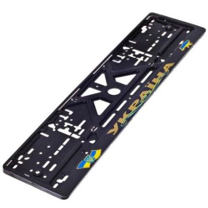 Рамка номера пластик "УКРАИНА" золото (Штурмовик) фото