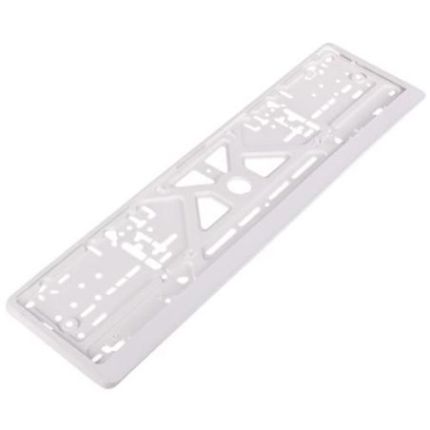 Рамка номера пластик белая (РНШ-14050) фото