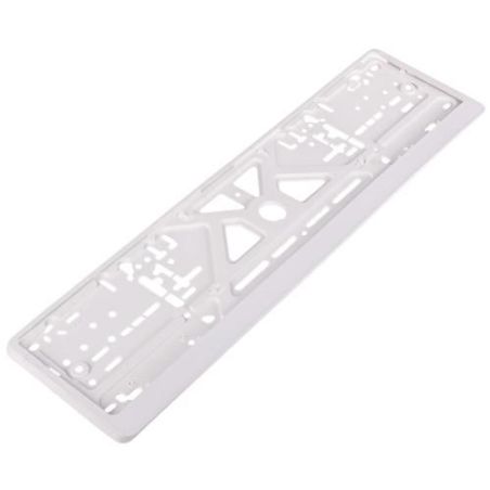 Рамка номера пластик белая (РНШ-14050) фото