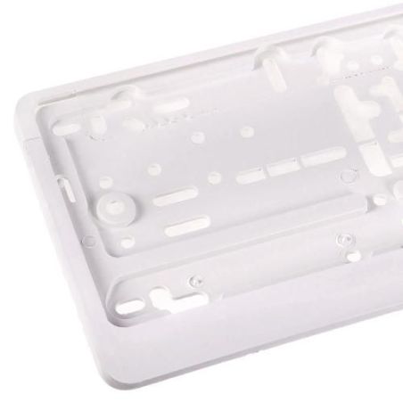 Рамка номера пластик белая (РНШ-14050) фото