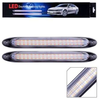 Ходовые огни гибкие  15.5см белые+желтый бегущие (AG-DRL-D1) фото