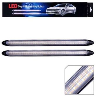 Ходовые огни гибкие  27.5см белые+желтый бегущие (AG-DRL-D3) фото