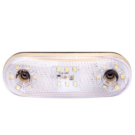 Повторитель габарита (овал) 21 LED 12/24V белый (TH-2130-white) фото