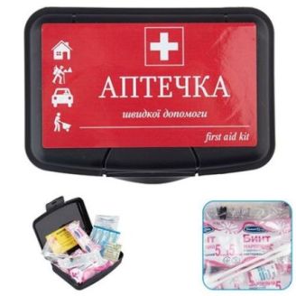 Аптечка медична автомобільна (07-276-B), 15од. 19шт. пластиковий футляр (07-276-D) фото
