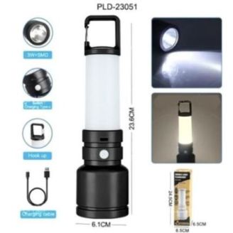 Фонарь + светильник CH-23051-3W+SMD, Li-Ion аккум., карабин-кемпинг, ЗУ Type-C, Box (CH-23051-3W+SMD фото