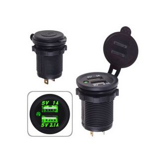 Врізна usb-зарядка для телефону - 2хUSB тип A 3,1 А 12-24в фото