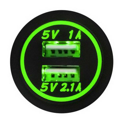 Встараиваемая usb-зарядка для телефона - 2хUSB new 3,1 А 12-24в фото