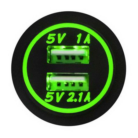 Встараиваемая usb-зарядка для телефона - 2хUSB new 3,1 А 12-24в фото