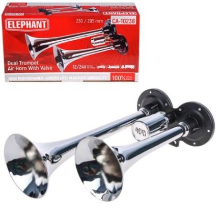 Сигнал возд CA- 10238/Еlephant/CIKADA 2-дудки металл 12V/24V (CA-10238) фото