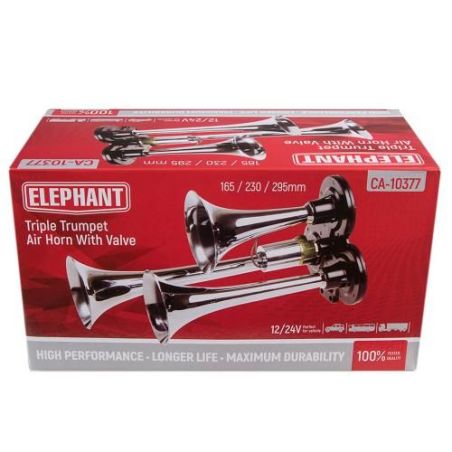 Сигнал возд CA- 10377/Еlephant/CIKADA 3-дудки металл 12V/24V (CA-10377) фото
