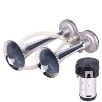 Сигнал повітрянийний SL-1038 2 дудки метал 12V (SL-1038) фото