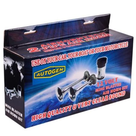 Сигнал воздушный SL-1038 2 дудки метал 12V (SL-1038) фото