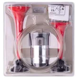 Сигнал повітрянийний SL-A1014 2 дудки пластик червоні 12V (SL-A1014R) фото 2