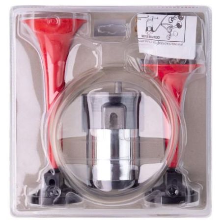 Сигнал воздушный SL-A1014 2 дудки пластик красные 12V (SL-A1014R) фото