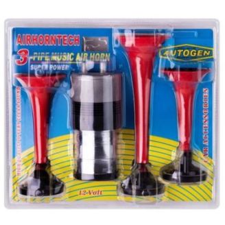 Сигнал повітрянийний SL-A1015 3 дудки пластик червоні 12V (SL-A1015R) фото