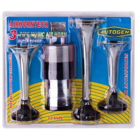 Сигнал воздушный SL-A1015 3 дудки пластик хром. 12V (SL-A1015С) фото