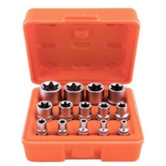 Набор головок торкс Alloid (1/4"-3/8"-1/2"DR  Е4-Е24  14 предметов) НГЕ-424K фото