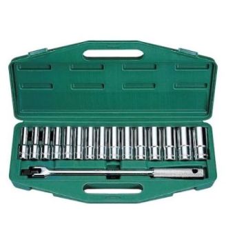 Набор головок HANS (глубокие, 1/2" 16 предметов 10,11,12,13,14,15,16,17,18,19,20,21,22,23,24) 4615М фото