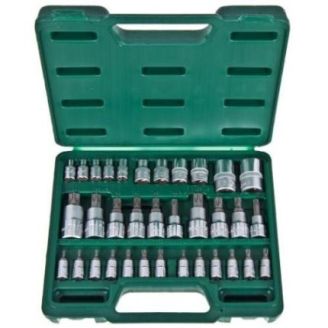 Набор головок HANS (1/2", 3/8", 1/4"  внутренний и наружный ТОRX, 34 предмета) 9634Т фото