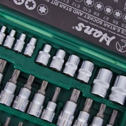 Набір головок HANS (1/2", 3/8", 1/4" внутрішній і зовнішній ТОRX, 34 предмети) 9634Т фото