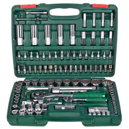 Набір головок HANS (1/4" DR 4-14 мм і 1/2" DR 10-32 мм, 108 предметів, 12 гран.) TK-108 R2 фото