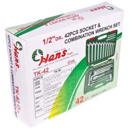 Набір головок HANS (1/2" 8-32 мм + комбіновані ключі, 42 предмети) TK-42 фото