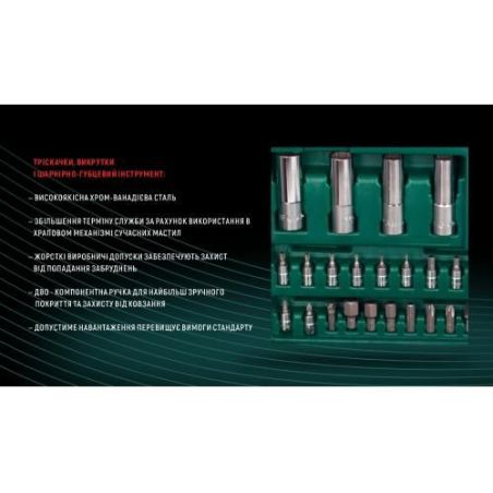 Набір головок HANS (1/4" DR 4-14 мм і 1/2" DR 10-32 мм, 94 предмета 6 гран.) TK-94 фото