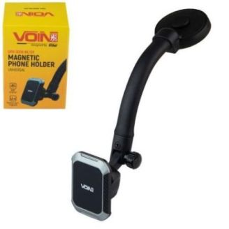 Тримач для телефона в машину (магнітний на гнучкій ніжці) VOIN UHV-3008 BK/GY фото