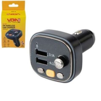 ФМ модулятор (12-24V 2 USB 3,1A, Bluetooth 5.0 Hands-free, ambient light) VOIN W-3320 фото