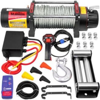 Автомобільна лебідка 12в Titanium Colorado 12000lbs / 5443кг зі сталевим тросом фото