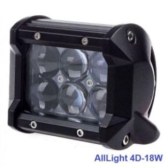 Светодиодная фара AllLight 4D 18W 6chip CREE дальний  9-30V фото