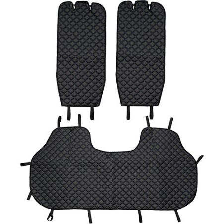 Накидка на сидіння екошкіра синя строчка зад. (3шт) (21888) фото