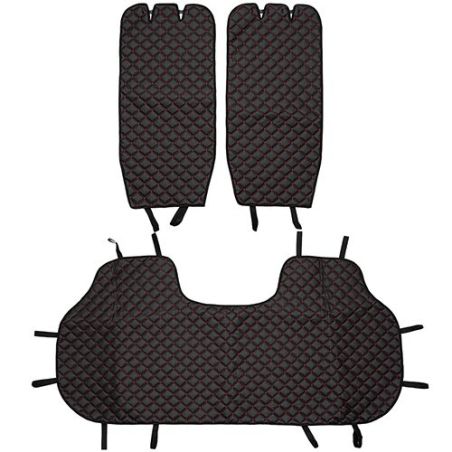 Накидка на сидение экокожа красная строчка зад. (3шт) (30971) фото