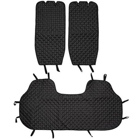 Накидка на сидение экокожа белая строчка зад. (3шт) (46499) фото