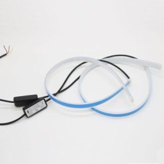 Ходовые огни HeadLight DRL+Поворот сплошной свет "реснички" 45 см фото