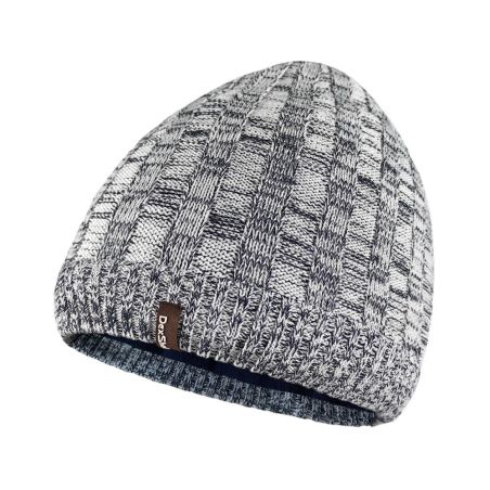 Водонепроникна шапка Dexshell Heathered Rib Knit Beanie, onesize (56-58 см), біло-сіра фото