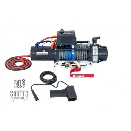Влагозащищенная лебедка 12V Runva EWB 12500lbs (Синтетический трос, Ручной роспуск) фото