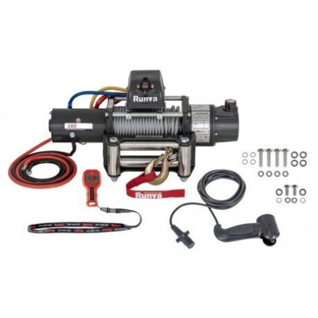 Лебедка двухскоростная 12V Runva EWD 12000 (Стальной трос) фото