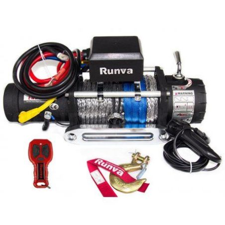Cкоростная лебедка 12V Runva EWX-Q 9500lbs EVO (Синтетический трос) фото