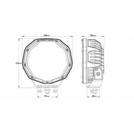 Круглая дополнительная фара Bushranger Night Hawk VLI 9 дюймов NHX230VLI фото