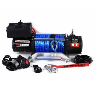 Лебедка электрическая 12 вольт POWERWINCH PW13000SR (синтетический трос) фото