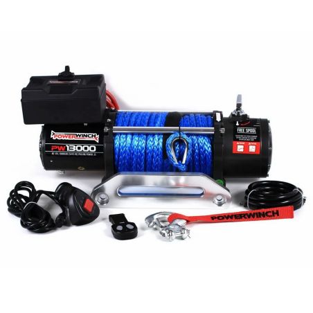 Лебедка электрическая 12 вольт POWERWINCH PW13000SR (синтетический трос) фото