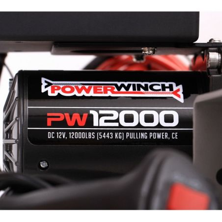 Лебедка электрическая 12 вольт POWERWINCH PW12000SR (синтетический трос) фото