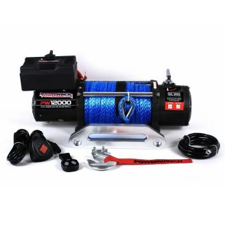 Лебедка электрическая 12 вольт POWERWINCH PW12000SR (синтетический трос) фото