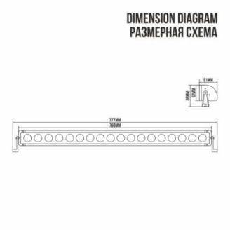 Лед балка на авто LED 18х10 Вт CREE flood 760 мм однорядная BELAUTO OFF ROAD BOL1810LF фото 2