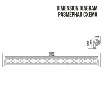 Лед балка на авто LED 20х10 Вт CREE flood 1073 мм однорядная BELAUTO OFF ROAD BOL2010F фото