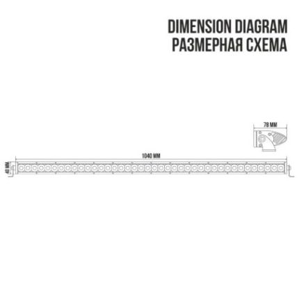 Лед балка на авто LED 40х5 Вт CREE flood 1040 мм однорядная BELAUTO OFF ROAD BOL4005F фото