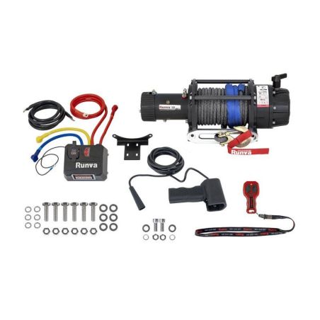 Влагозащищенная лебедка 12V Runva EWB 18000lbs (Синтетический трос) фото