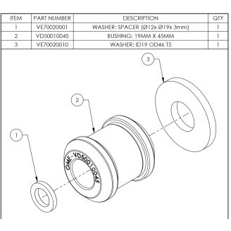 Нижня втулка з шайбами VM50010016SP на амортизатор BP5160025 (Prado 150/FJ) фото