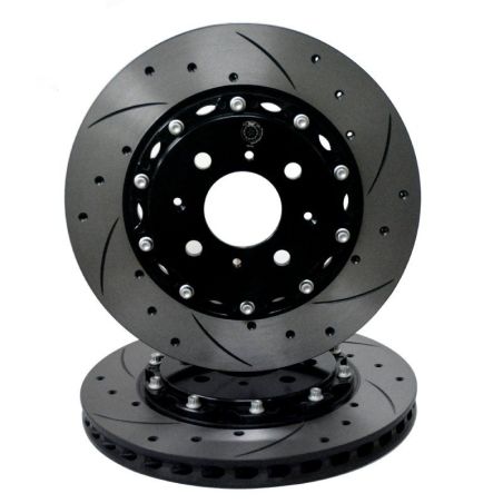 К-кт тормозных полотен 355/32 мм с насечками и перфорацией (2 шт.) с монтажным комплектом (2-составные диски) фото